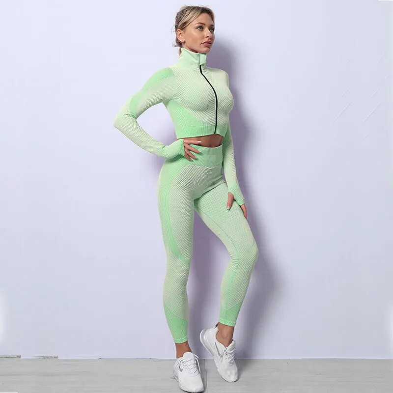2/3 KOM Bešavne garniture za jogu Sportski prsluk za fitness Visoki struk Hlače koje se podižu na bokovima Odijela Odjeća za vježbanje Komplet tajica za teretanu za žene