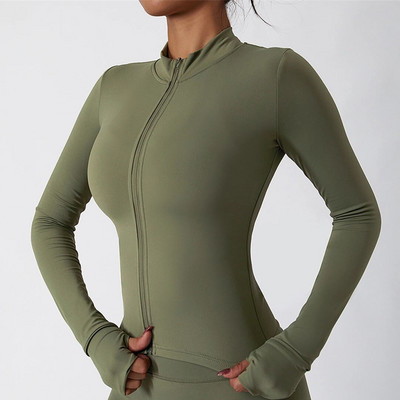 Hosszú ujjú cipzáras felső leggings Női jóga szett Skinny Alkalmi edzőtermi ruházat Fitnesz Sportruhák Edzés Sportruházat Outfit A074TP