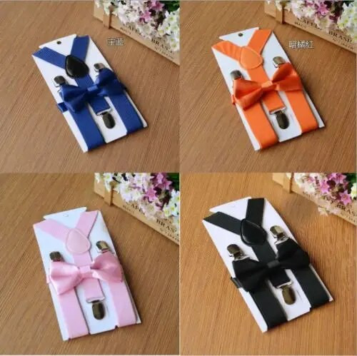 1PC Dječji elastični tregeri i leptir mašna Odgovarajući smoking odijelo Unisex Dječaci Djevojčice Dječji kostim s leptir mašnom Podesiva Y-naramenica