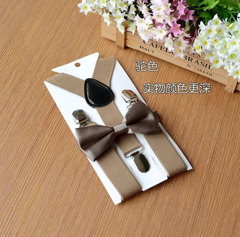 1PC Dječji elastični tregeri i leptir mašna Odgovarajući smoking odijelo Unisex Dječaci Djevojčice Dječji kostim s leptir mašnom Podesiva Y-naramenica