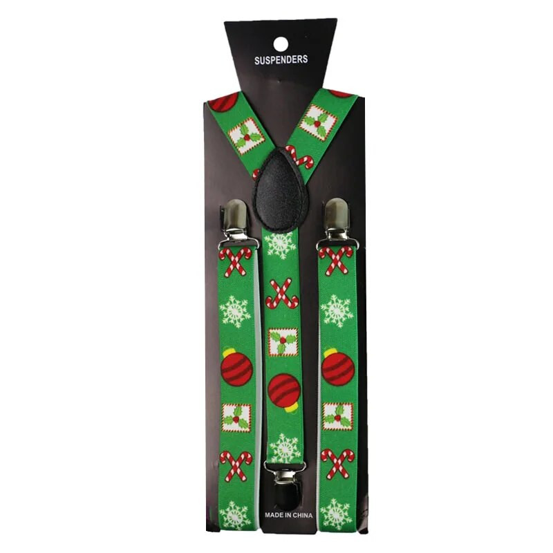La modă, cadou de Crăciun, set de bretele și papion imprimate, elastice, în formă de Y, pe spate, bretele, bretele, pentru femei, bărbați