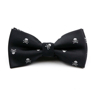 Papion de modă pentru bărbați cu craniu 100% microfibră Papion țesut din poliester jacquard fluture pentru nuntă rochie de petrecere de Halloween Lenjerie de gât