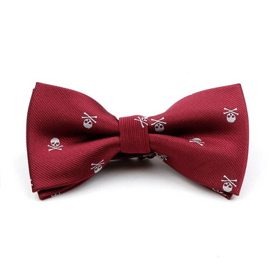 Papion de modă pentru bărbați cu craniu 100% microfibră Papion țesut din poliester jacquard fluture pentru nuntă rochie de petrecere de Halloween Lenjerie de gât