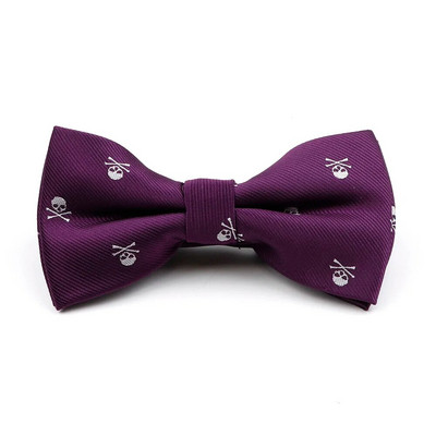 Papion de modă pentru bărbați cu craniu 100% microfibră Papion țesut din poliester jacquard fluture pentru nuntă rochie de petrecere de Halloween Lenjerie de gât