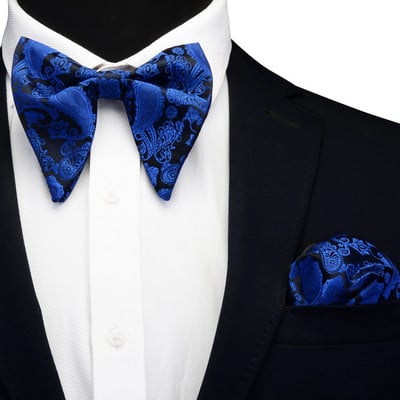 Set papion mare din mătase Ricnais pentru bărbați, roșu, alb, cachetele, costum papion pentru bărbați, nuntă, cravată, cadouri