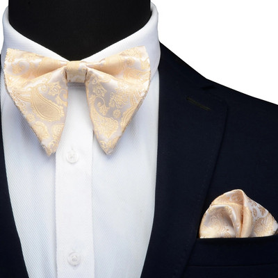 Set papion mare din mătase Ricnais pentru bărbați, roșu, alb, cachetele, costum papion pentru bărbați, nuntă, cravată, cadouri