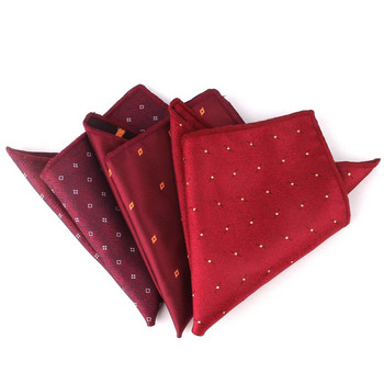 Νέο κόκκινο τετράγωνο τσέπης για άνδρες Ζακάρ πετσέτα στήθους Wedding Hanky Gentlemen Hankies Ανδρικά κοστούμια Handkerchief Groom Pocket Pocket