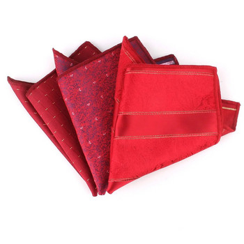 Нов червен джобен квадрат за мъже Жакардова кърпа за гърдите Сватбена кърпа за господа Хакии Мъжки костюми Кърпа за младоженеца Джобна кърпа