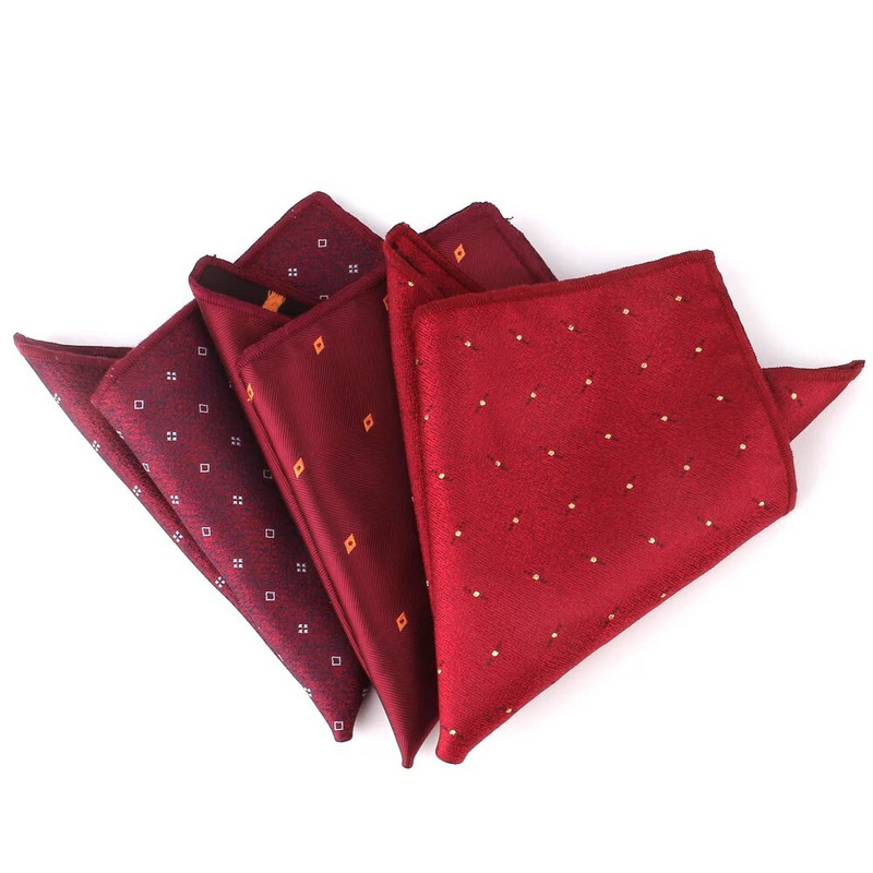 Novi crveni džepni kvadrat za muškarce Jacquard ručnik na prsima Vjenčane maramice za gospodu Maramice za muškarce Muška odijela Rupčić za mladoženja Džepni ručnik