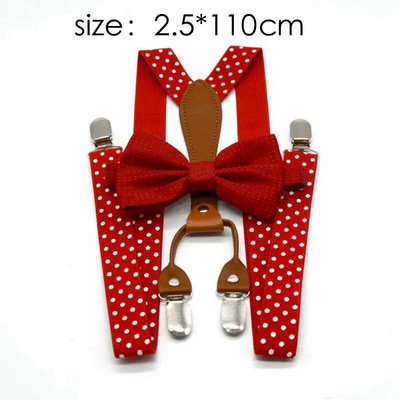 Yienws Baby Copii Bretete și Papion Roșu Bleumarin Buline Băieți Bretele Papioni Fete Tirantes Bebe 65cm 110cm YiA154