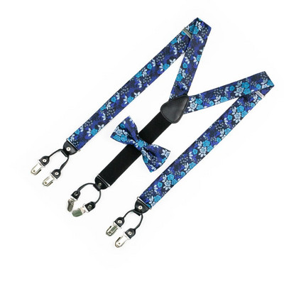 Ανδρικές ζαρτιέρες EASTEPIC με ρυθμιζόμενες τιράντες Floral τιράντες από ποιοτικό κόκκινο παπιγιόν για άντρες με λευκά πουκάμισα στους γάμους