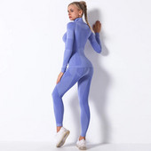 Costum de yoga Seturi de gimnastică Ținute pentru femei Set de jambiere sport cu mâneci lungi Set de haine de antrenament pentru femei, fără sudură, pentru slăbire