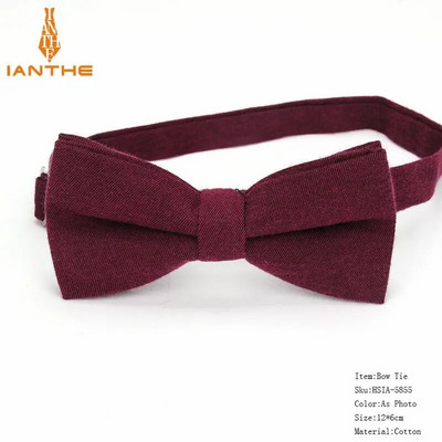 Nou-nouț bărbați modă papion bumbac fluture cravată roșu albastru roz solid copii papion smoking părinți copii funde fluture masculin