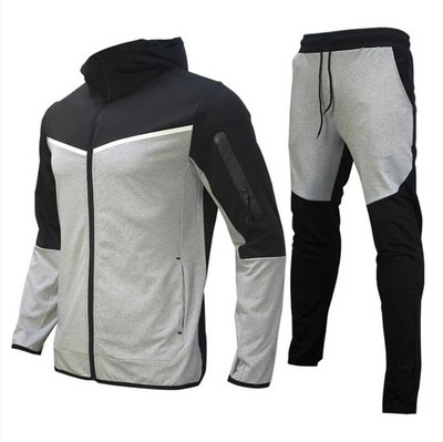 Europa America Costum de trening pentru bărbați Hanoră cu glugă din bumbac Pantaloni de trening stretch Set sport Îmbrăcăminte Îmbrăcăminte de antrenament Palton de bună calitate Costum casual