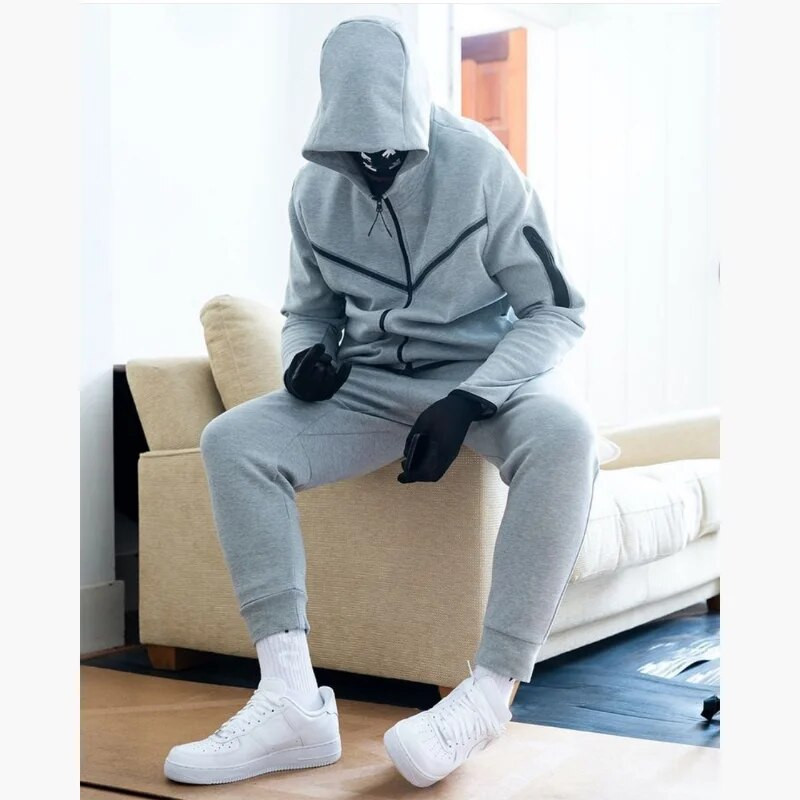 Europa America Costum de trening pentru bărbați Hanoră cu glugă din bumbac Pantaloni de trening stretch Set sport Îmbrăcăminte Îmbrăcăminte de antrenament Palton de bună calitate Costum casual
