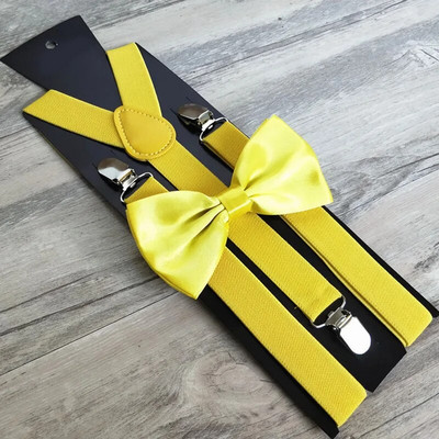 Bretele bărbați cu papion Set papion de modă Bretele băieți Femei Fete Bretele reglabile pentru cravate de nuntă Accesorii