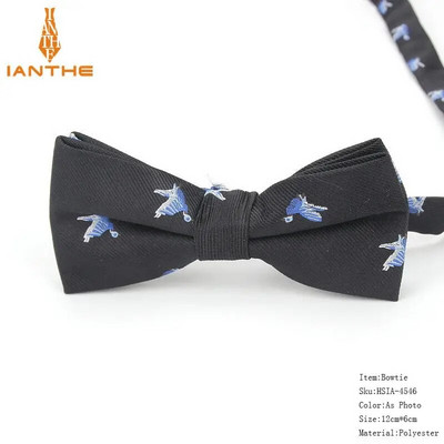 Potpuno novi stil muške leptir-mašne iz crtanih filmova za muškarce Poliester Jacquard leptir-mašna sa životinjama Vjenčana poslovna odijela Leptir-mašne Gravatas leptir