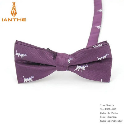 Potpuno novi stil muške leptir-mašne iz crtanih filmova za muškarce Poliester Jacquard leptir-mašna sa životinjama Vjenčana poslovna odijela Leptir-mašne Gravatas leptir