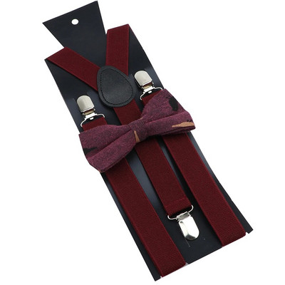 Seturi de bretele cu papion din bumbac, roșu vin, albastru, bretele elastice bărbați, femei, curele fluture, costum de nuntă, accesorii pentru fustă, cadou