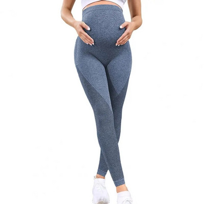 Kismama gyakorlatok Leggings Kismama jóganadrágok Magas derekú Terhesség Leggingsek Hastámaszra való ruhák Kötött legginsek