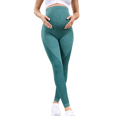 Kismama gyakorlatok Leggings Kismama jóganadrágok Magas derekú Terhesség Leggingsek Hastámaszra való ruhák Kötött legginsek