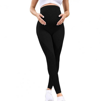 Kismama gyakorlatok Leggings Kismama jóganadrágok Magas derekú Terhesség Leggingsek Hastámaszra való ruhák Kötött legginsek