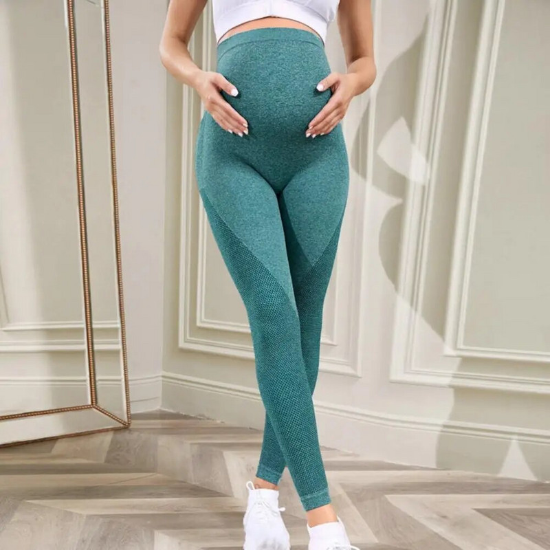 Nėščioms Pratimai Antblauzdžiai Nėščioms jogos kelnės aukštu juosmeniu Nėštumo antblauzdžiai Drabužiai pilvo palaikymui Megzti antblauzdžiai