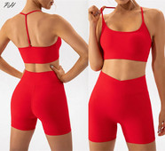 Set de yoga pentru femei 2023 Set de gimnastică LULU, frumusețe pentru spate, pantaloni scurți sport, haine pentru alergare, îmbrăcăminte pentru gimnastică, costum sport atletic