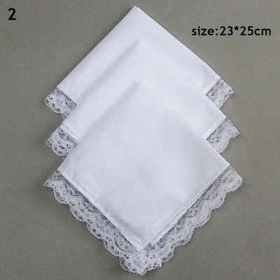 3 bucăți/set prosoape alb pur cu dantelă femei bărbați 28*29/23*25cm pătrat de buzunar nuntă simplă imprimare bricolaj trage hakies