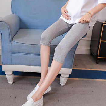 2024 г. Нови летни клинове за бременни с висока талия Черни панталони за бременни Capris Големи регулируеми панталони за майка