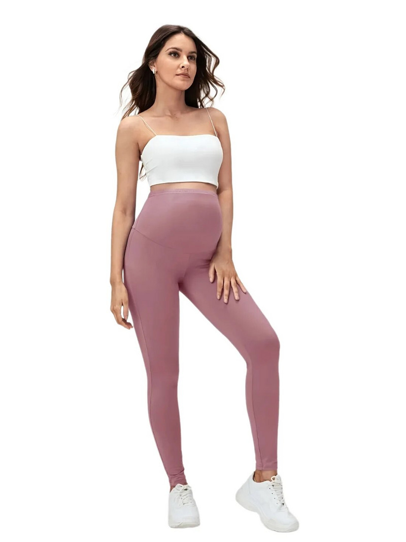 2023 m. rudens Moterų gimdymo treniruotės jogos kelnės Premama vienspalvės aukšto juosmens pilvo palaikymas sportiniai drabužiai antblauzdžiai nėščiosioms drabužiai