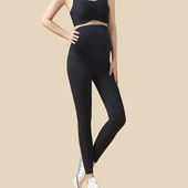 Támogató kismama sport nadrágok Stílusos leggings magas derekú vékony nadrág terhes nők számára, hastartással kényelmes