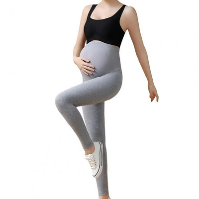 Támogató kismama sport nadrágok Stílusos leggings magas derekú vékony nadrág terhes nők számára, hastartással kényelmes