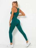 Set de yoga pentru femei fără sudură, pantaloni sport de fitness, costume de gimnastică, set de jambiere cu talie înaltă, antrenament, alergare, îmbrăcăminte pentru antrenament, seturi sportive