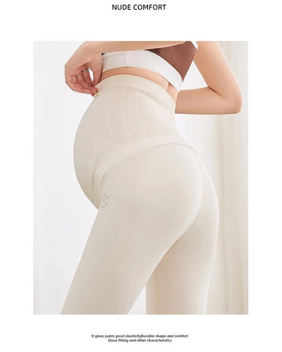 Oksági magas derekú terhességi leggings vékony kismama ruhák terhes nők hastámasz nadrágja jóga alakformáló nadrág