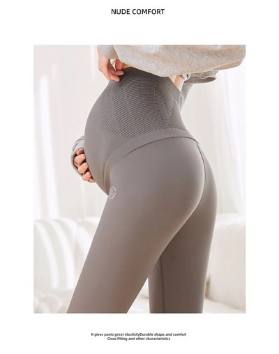 Oksági magas derekú terhességi leggings vékony kismama ruhák terhes nők hastámasz nadrágja jóga alakformáló nadrág