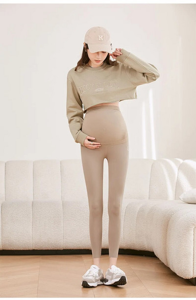 Oksági magas derekú terhességi leggings vékony kismama ruhák terhes nők hastámasz nadrágja jóga alakformáló nadrág