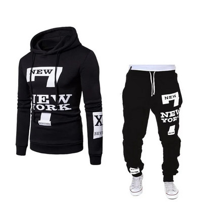 2023 Timp liber, primăvară și toamnă, pantaloni de pulover cu imprimare digitală, set sportiv personalizat pentru bărbați