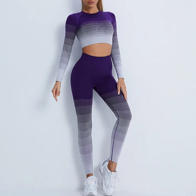Gradient komplet odijela za treniranje sportske hlače Odjeća Odjeća za fitness Kompleti za jogu u teretani Trenirke Kompleti od 2 dijela ženska odjeća Set za vježbanje