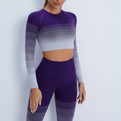 Gradient komplet odijela za treniranje sportske hlače Odjeća Odjeća za fitness Kompleti za jogu u teretani Trenirke Kompleti od 2 dijela ženska odjeća Set za vježbanje