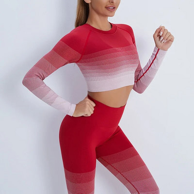 Gradient komplet odijela za treniranje sportske hlače Odjeća Odjeća za fitness Kompleti za jogu u teretani Trenirke Kompleti od 2 dijela ženska odjeća Set za vježbanje