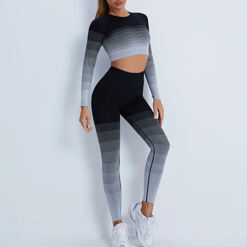 Gradient komplet odijela za treniranje sportske hlače Odjeća Odjeća za fitness Kompleti za jogu u teretani Trenirke Kompleti od 2 dijela ženska odjeća Set za vježbanje