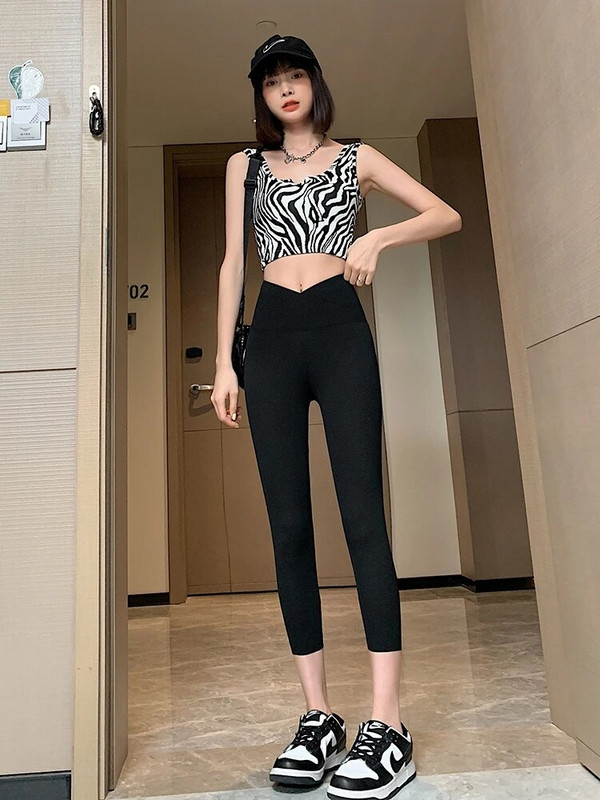 Vasarinės nėštumo kelnės Elastinės žemu juosmeniu Vienspalvės Motinystės Lieknos Blauzdos Liekni klubai Nėščia moteris Capris Kelnės iki blauzdos vidurio