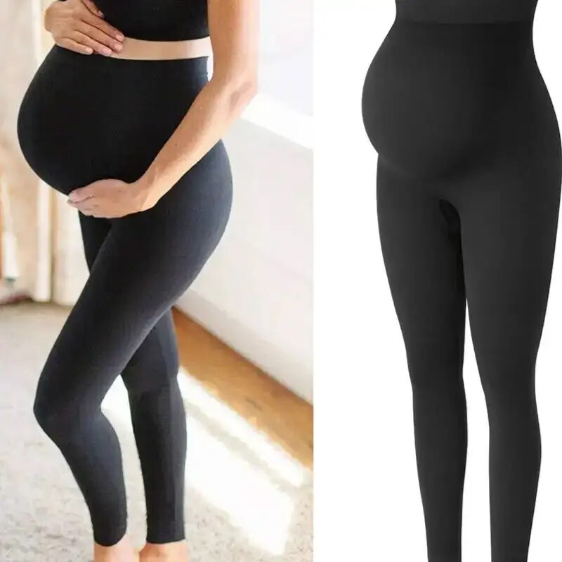 Moteriški drabužiai Antblauzdžiai aukštu juosmeniu Nėštumo kelnės Pilvui prilaiko Joga Išorinis drabužis Skinny Moterų Leggins Body Formavimo Kelnės