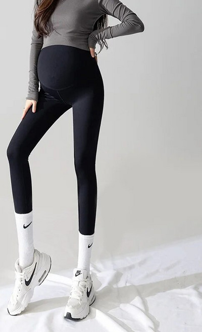 Terhes nő vékony leggings nadrág elasztikus kismama magas derekú nadrág leggings vékony puha pamut nadrág terhes ruhák nagy méretű