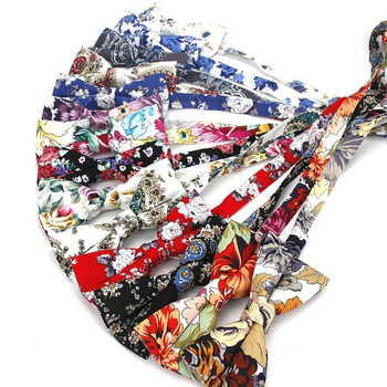 Ανδρικό παπιγιόν Ευέλικτο παπιγιόν Λείο γραβάτα Μαλακό 100% βαμβακερό διακοσμητικό σχέδιο πεταλούδας Paisley Flower print Ties λαιμού Cravata