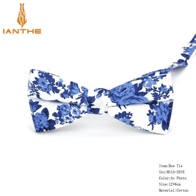 Vyriškas peteliškės lankstus peteliškės glotnus kaklaraištis, minkštas 100 % medvilnės drugelio dekoratyvinis raštas Paisley gėlėmis margintos kaklo kaklaraiščiai Cravata