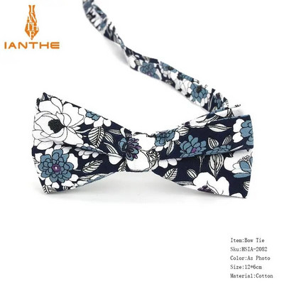 Vyriškas peteliškės lankstus peteliškės glotnus kaklaraištis, minkštas 100 % medvilnės drugelio dekoratyvinis raštas Paisley gėlėmis margintos kaklo kaklaraiščiai Cravata