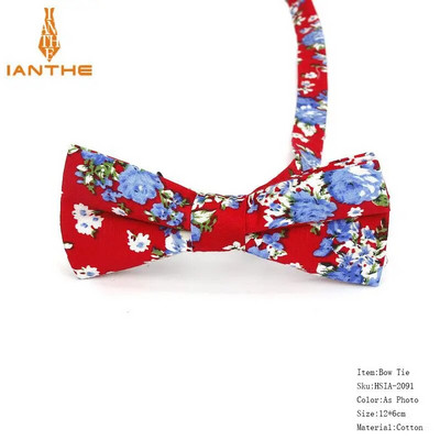 Vyriškas peteliškės lankstus peteliškės glotnus kaklaraištis, minkštas 100 % medvilnės drugelio dekoratyvinis raštas Paisley gėlėmis margintos kaklo kaklaraiščiai Cravata