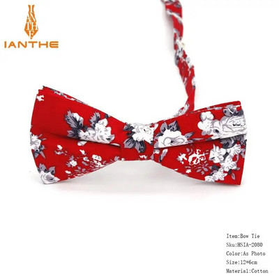 Vyriškas peteliškės lankstus peteliškės glotnus kaklaraištis, minkštas 100 % medvilnės drugelio dekoratyvinis raštas Paisley gėlėmis margintos kaklo kaklaraiščiai Cravata